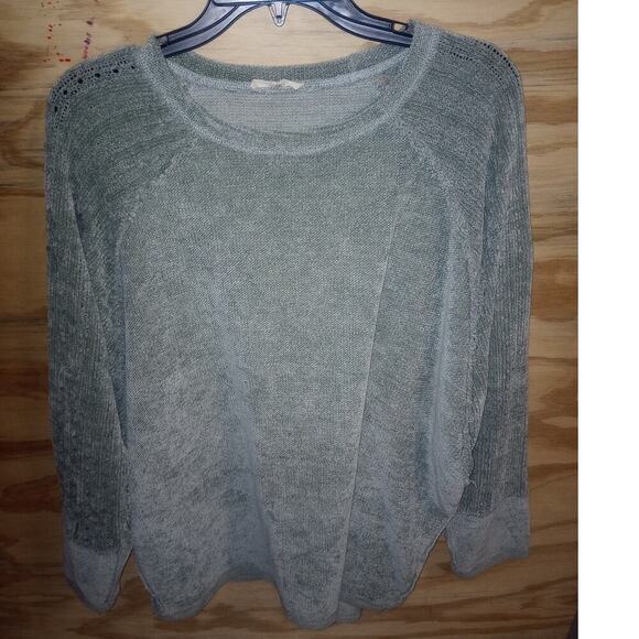 easel Sweaters - Women's Easel Medium Sage Green Sweater Knit Raglan Modern Boho Soft